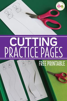 cutting practice pages with scissors and paper cut out the outlines to make them look like bears