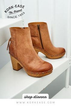 It’s the boot you’ve been waiting for – unique and striking, with a flirty edge. Our beautiful DIANNA bootie is crafted in ultra-soft leathers accented with delicate tassels tied into a sweet knot. Shop now on korkease.com. Chic Heeled Ankle Boots With Pull Tab, Chic Ankle Boots With Heel Pull Tab, Chic Ankle Heeled Boots With Heel Pull Tab, Fall Ankle Wedge Boots With Stacked Heel, Chic Winter Boots With Leather Sole, Trendy Leather Heeled Boots With Stacked Heel, Trendy Boots With Leather Sole And Round Toe, Trendy Ankle Boots With Reinforced Heel, Chic High Ankle Platform Boots With Leather Sole