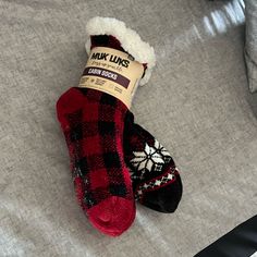 Brand New. Received For Christmas But Never Used Them. Warm Red Casual Socks, Comfortable Warm Red Socks, Casual Red Christmas Socks, Cabin Socks, Cabin, Socks, Brand New, Christmas, Red