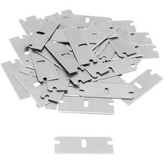 several pieces of metal are shown on a white background