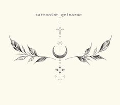 the cover art for tattooist grimanee's album, featuring two leaves and a crescent