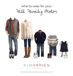 an image of family photos with the words what to wear for your fall family photos