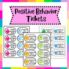 the positive behavior tickets for children to use on their school's classroom desks