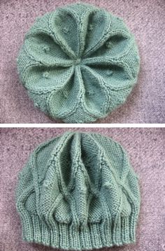 two pictures of the same knitted hat