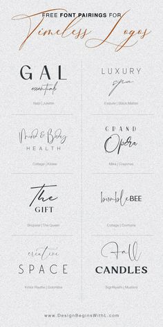 Free Font Pairings for Timeless Logo Design Free Font Pairings, Doula Branding, August Tattoo, Font Canva Lettering, Timeless Logo Design, Trending Fonts, Free Commercial Fonts, Timeless Logo, Font Pairings