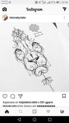 an instagram page with a drawing of a woman's face