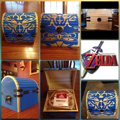 the legend of zelda chest has been painted blue and gold