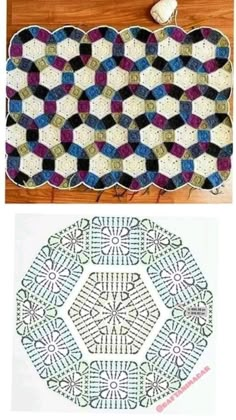 Taplak Meja Crochet, Crochet Stitches Guide, Crochet Bedspread Pattern, Mode Crochet, Crochet Blanket Designs, Crochet Hexagon, Crochet Quilt