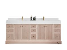 an image of a bathroom vanity with two sinks