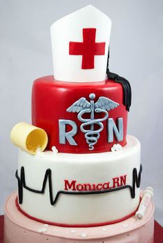 Nursing School Graduation Cake Nursing School Graduation Cake. I'm not sure who did this cake originally but I thank them. Nursing Graduate Photoshoot, Nursing Graduation Cakes, Medical Cake, Graduation Cake Designs, Nurse Ideas, Nurse Cookies, Nursing School Graduation Party, Nursing Cake