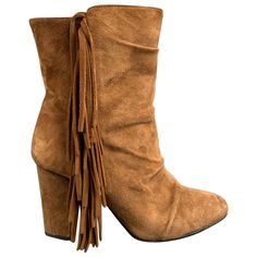 GIUSEPPE ZANOTTI boots comes in a brown suede featuring a fringe trim design and a slip on style. Made in Italy.Very Good Pre-Owned Condition. Marked: S7085 37 1/2 0487 Measurements: Length: 8.5 inches Width: 3.75 inches Height: 9.25 inches Reference No.: 128163 Category: Boots More Details Brand: GIUSEPPE ZANOTTI Gender: Female Size: 7.5 Color: Brown Fabric: Suede Pattern: Fringe Style (Boot's): Ankle Style: Chunky heel Condition: AS IS Age Group: Adult Giuseppe Zanotti Boots, Fringe Fashion, Chunky Heels Boots, Suede Fringe, Chunky Heel, Brown Suede, Giuseppe Zanotti, Chunky Heels, Clothing And Shoes