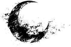 a black and white photo of the letter c in paint splatters on a white background