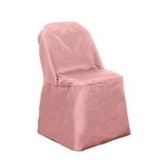 a pink chair with a cover on it