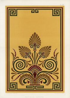 an art nouveau design in gold and brown