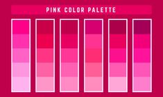 the pink color palette is shown with different shades and colors to choose for each one