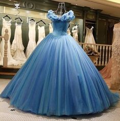 Gaun Abad Pertengahan, Quinceanera Dresses Blue, Princess Prom Dresses, Blue Ball Gowns, Bridal Ball Gown, Prom Dresses Gowns, Blue Ball, Cinderella Dresses, Princess Ball Gowns