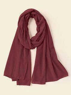 Maroon Casual   Chiffon Plain Scarf,Hijab Embellished   Women Accessories Maroon Casual Outfit, Maroon Hijab, Casual Outfits Hijab, Stylish Party Dresses