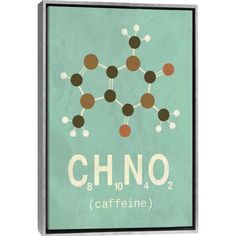 the symbol for chno caffeine is shown on a blue and green background