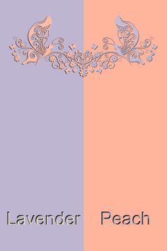 the words lavender and peach are shown in two different color palettes, each with a butterfly