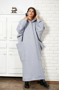 Caftan Dress, Hoodie Dress, Plus Size Caftan, Poncho Dress, Wide Dress, Womens Maxi Dress, Sweater D Long Sweatshirt Dress, Swimming Wear, Poncho Dress, Hooded Sweatshirt Dress, Office Fashion Women, Maxi Robes, Caftan Dress, Boho Maxi Dress, Womens Loungewear