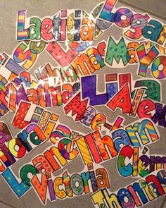 an assortment of colorful stickers on the floor