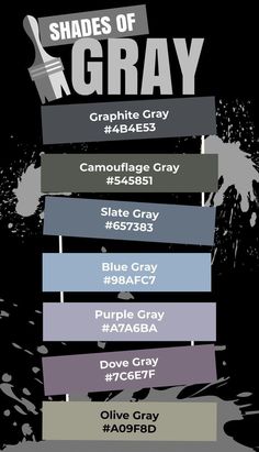 the shades of gray are shown in this graphic style, with different colors and sizes