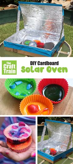 this is an easy diy cardboard solar oven for kids to make and play with