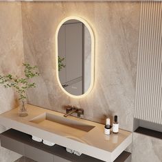 Backlight Bathroom Mirror-Vanity mirror equipped with backlight, single led strip on the back, 3 colors for lighting, giving off a bright glow that creates a soothing atmosphere in bathroom, the lights will not case shadows on your face, great for makeup. Memory Function-The smart mirror press the first button to control 3500K-6500K color temperature, long press to adjust the brightness 20%-100%, the HD silver glass mirror offers you real reflection, CRI=80. Anti-fog and Independent Switches- demister pad size:11, 8x27, 6inch, the defog function works within 3-4 minutes, keeps the mirror fog free and clear image, useful for taking shower, three buttons on the screen, which control the on, off, lighting colors. Unique oval shape, will complete a sleek modern look to the room. Equipped with Luxe Bathroom, Smart Mirror, Lighted Vanity Mirror, Bathroom Vanity Mirror, Front Doors, Luz Led, Wall Mirror, Vanity Mirror, Aluminium Alloy