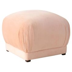 the footstool is made out of fabric and has an ottoman cover on it