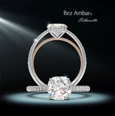 a diamond ring with diamonds on the side and an inscription below it that says bez ambar