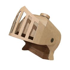 a wooden object that looks like a horse's head with bars on the sides