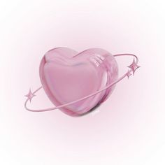 a pink heart shaped object with stars around it