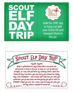 two coup cards for scout elf day trip