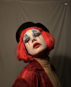 80s Clown, Chic Clown Makeup, Old Clown Makeup, Drag Clown, Punk Clown Makeup, Clown Makeup Red, Clown Punk, Vintage Clown Aesthetic, Clown Drag