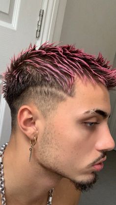 Shaved Hair Designs, Men Haircut Curly Hair, Mens Hair Colour, Mens Hairstyles Thick Hair, Spiky Hair, Men Hair Color, Men Haircut Styles, Punk Hair, Shot Hair Styles