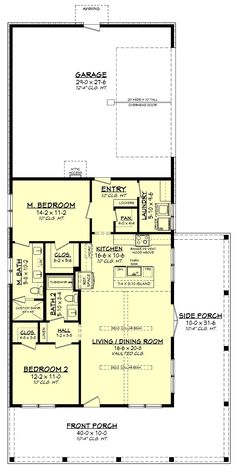 the floor plan for a small house with two bedroom and an attached living room area