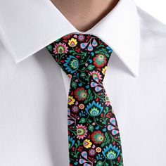 These joyful floral ties pay homage to wycinanki, the traditional Polish folk art of paper cutting. Some historians believe wycinanki originated when peasants cut designs into their window coverings to let in sunshine and air. Either way, these folksy wedding ties are certainly a dose of sunshine! The colors in this design are fully customizable, making these floral wedding ties the perfect match for your celebration. As groomsmen ties, they are playful and energetic. To make the Electric Daisy Folksy Wedding, Funky Formal, Floral Ties, Electric Daisy, Polish Folk Art, Floral Necktie, Groomsmen Ties, Polish Folk, Cool Ties