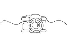 a drawing of a camera in the water with waves coming up from behind it, on a white background