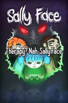 an image of two people with red eyes and the words,'therapy? nah ally face