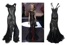 F/W 2003 Roberto Cavalli Runway Black Leather Mesh Tulle Gown Dress 40 | eBay Roberto Cavalli Runway, Outfits Concert, Roberto Cavalli Dress, Cavalli Dress, Performance Outfits, Inspo Board, Tulle Gown, Gown Dress, Corset Dress