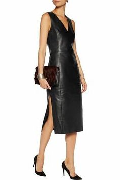 Top Seller for Womens Black Leather Dress Genuine Lambskin Evening Cocktail Ladies Dress - 004, New Women's Clothing Leather Dress Women, Black Leather Dresses, Dress Leather, Black Women Fashion, Genuine Leather Jackets, Leather Dresses, Leather Outfit, Party Wear Dresses, Women Leather