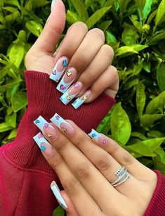 60 Blue French Tip Nail Art Ideas with Ombre