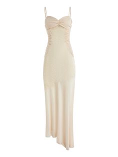 Why You'll Love It This beige midi dress features a delicate lace design that beautifully accentuates your curves while providing a sophisticated touch. The V-neckline adds a hint of allure, making it an ideal choice for formal events or romantic dinners. With a slim fit and mermaid silhouette, this dress creates an enchanting profile that enhances your natural beauty. Made from high-quality polyester, it offers slight stretch for comfort and movement. Features Neckline: V-Neck Silhouette: STRAI Summer Long Dresses, Elegant Lace Dress, Wedding Guest Dresses Long, Long Dresses For Women, Bodycon Party Dress, Women Waist, Summer Bodycon Dress, Beige Dress, Elegant Party Dresses