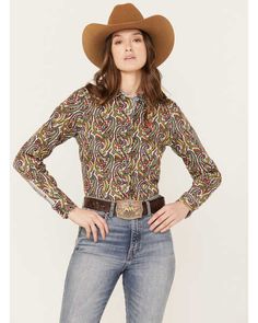 Womens Western Tops, Boho Cowgirl Style, Cowgirl Clothes, Boho Cowgirl, Ranch Wear, Western Tops, Cowgirl Style, Western Shirt, Women's Shirts