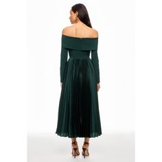 Green (97% Polyester, 3% Spandex). Cocktail dress. Long sleeves. Off-the-shoulder neckline. Back zipper closure. 53" from shoulder to hemline. Imported. Cocktail Dress Long, Blythe Dress, Dress Long Sleeves, Rent The Runway, Fall Wedding Dresses, Dress Long, Fall Wedding, Off The Shoulder, Cocktail Dress