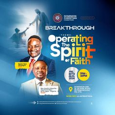 the poster for breaking the spirit of faith, featuring two men in suits and ties