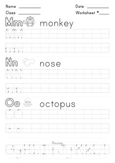 the worksheet for writing numbers and letters to be used in children's handwriting