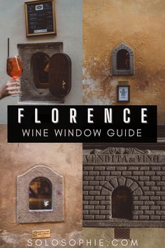 the wine window guide for florence wines in italy, with text overlaying it