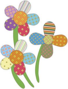 an image of colorful flowers with polka dots on white background stock photo - 51978