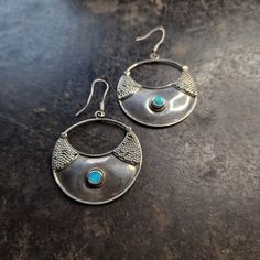 Great large Moroccan earrings made of 925 silver set with turquoise. They have a length of approx. 5.6 cm and a width of approx. 3.7 cm Only the item without decoration in the background is sold and sent. If you have any further questions, please do not hesitate to contact me. If you want to change the packaging or the shipping, you can send me a message. Images are part of the description Bohemian Sterling Silver Earrings Stamped 925, Traditional Turquoise Sterling Silver Earrings, Bohemian Turquoise Earrings Stamped 925, Turquoise Sterling Silver Earrings For Festival, Turquoise Pierced Earrings For Festival, Moroccan Earrings, Earrings Drop, Jewelry Earrings Dangle, 925 Silver